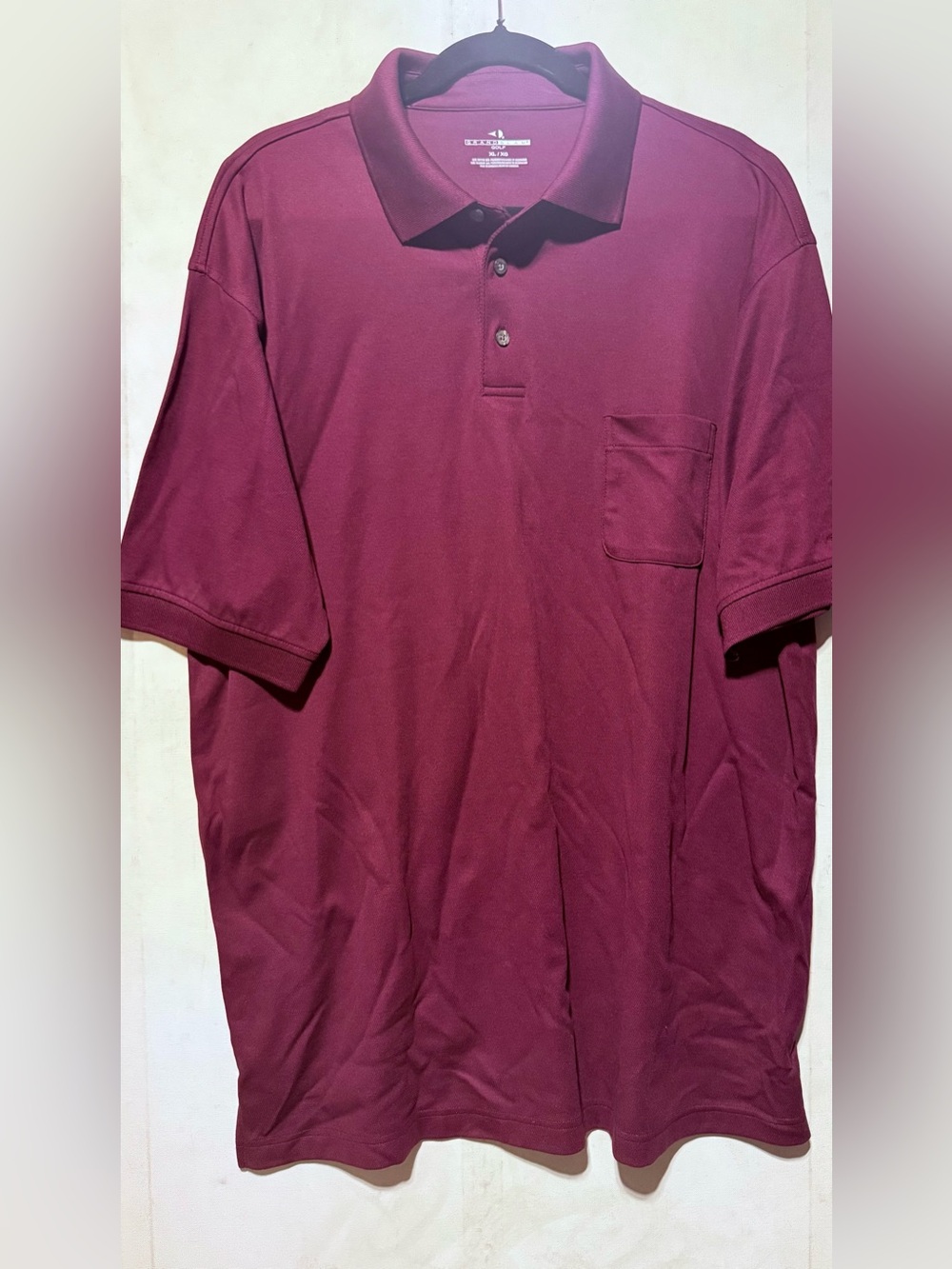 Grand Slam Golf Men's Short-Sleeve Pocket Polo in Burgundy